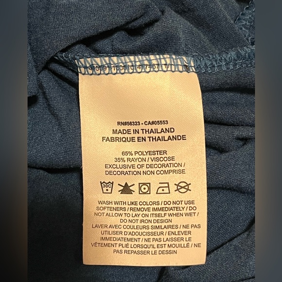 Nike Dri Fit Womens S Top Short Sleeve Side Slits Workout Activewear Blue - Picture 6 of 13